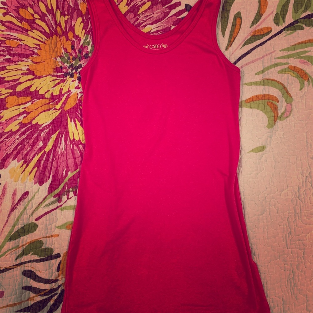 Long and lean pink tank top